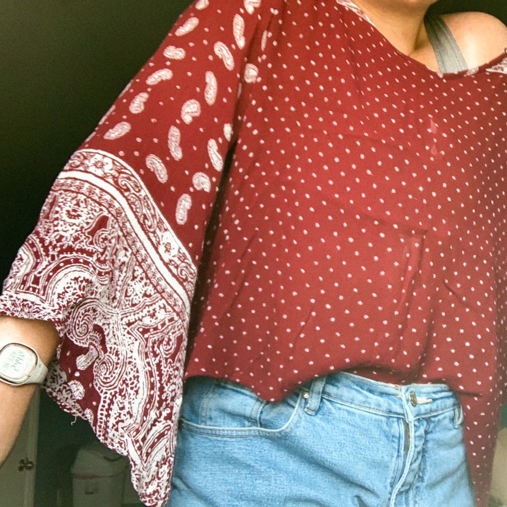 Polka Dot & Paisley Van Maur Top